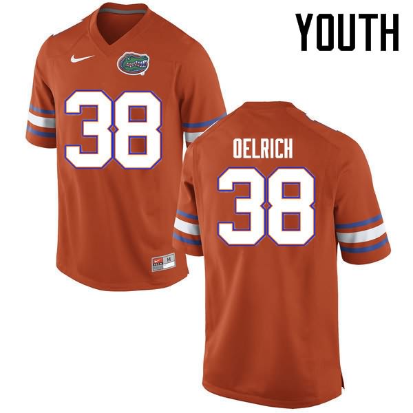 Youth NCAA Florida Gators Nick Oelrich #38 Stitched Authentic Nike Orange College Football Jersey UYG7865YD